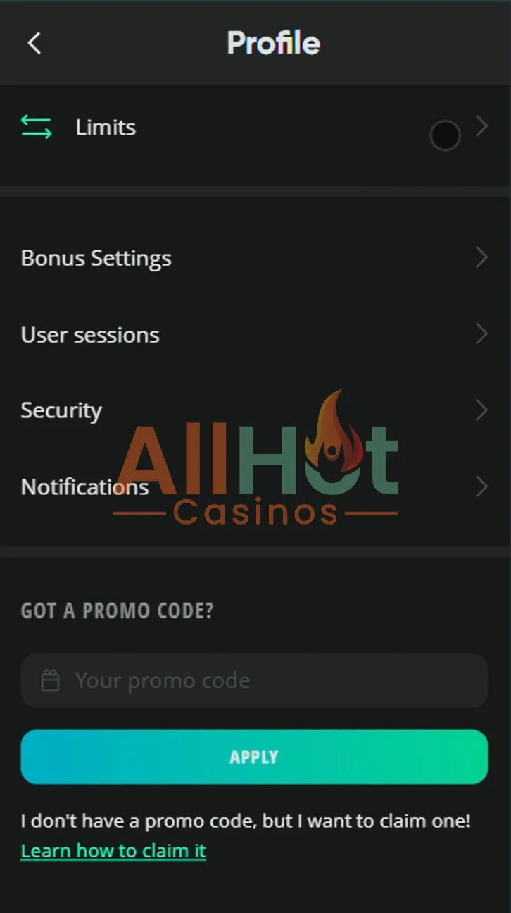 Drip casino Bonus Code Input