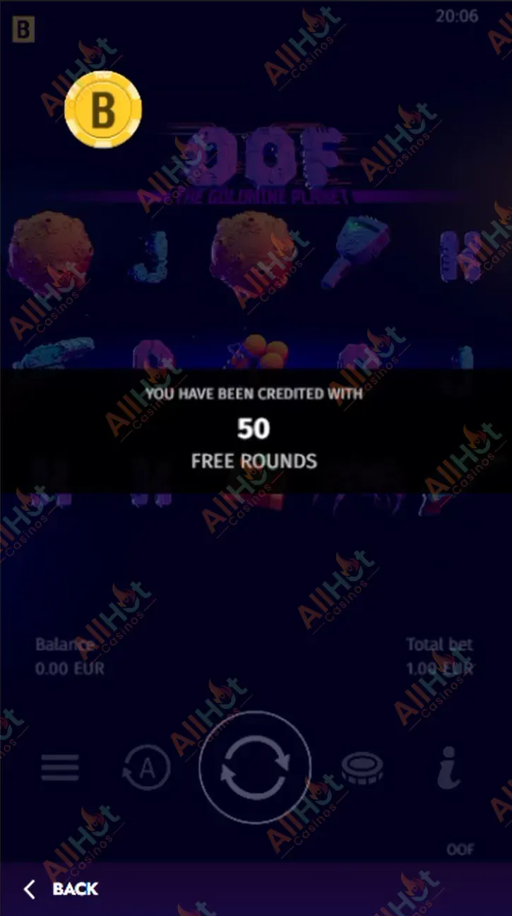 Irwin casino No deposit 50 Free spins bonus awarded