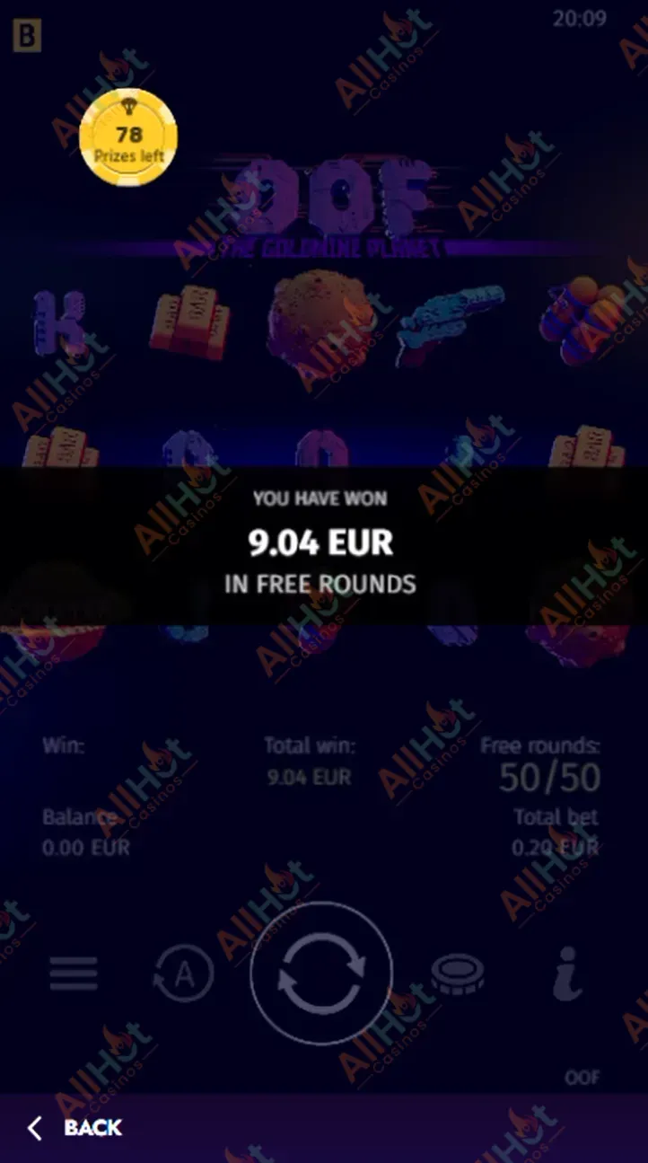 Irwin casino No deposit 50 Free spins Bonus Amount Won after all spins