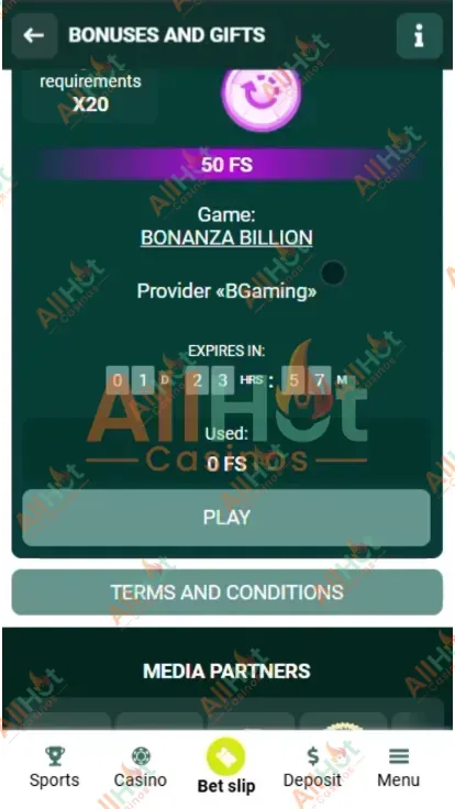 SpinBetter casino No deposit 50 Free spins Bonus Available Screenshot