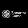 BonanzaGame Casino Logo. White text "Bonanza Game" with their aztec sigil logo on a black background.